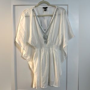 White embellished cover up